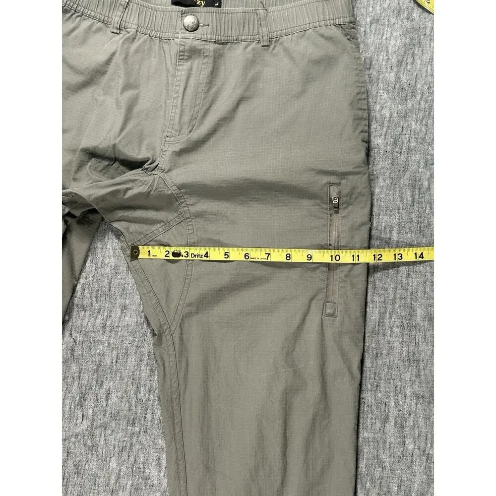 Wrmfzy Pants Mens Large Grey Ripstop Tactical Cargo Elastic Waist Stretch